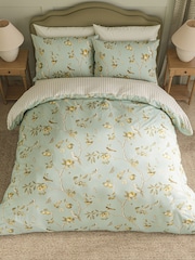 Sanderson Sage Ochre Fruit Avairy Floral Duvet Cover and Pillowcase Set - Image 3 of 4