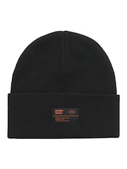 Superdry Black 100% Cotton Surplus Knitted Beanie Hat - Image 1 of 2