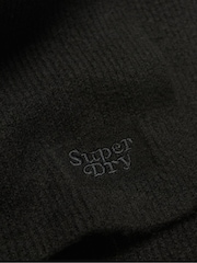 Superdry Black Soft Rib Knit Scarf - Image 3 of 3