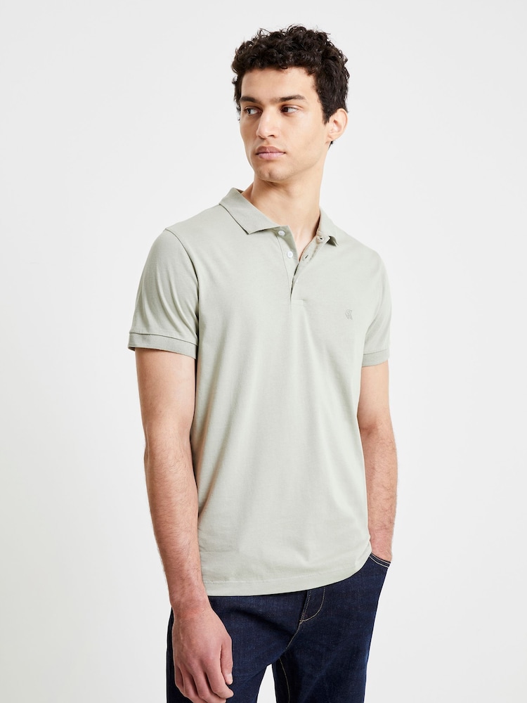 French Connection Green Signature 100% Cotton Polo Shirt - Image 1 of 4 French Connection Green Signature 100% Cotton Polo Shirt - Image 1 of 4