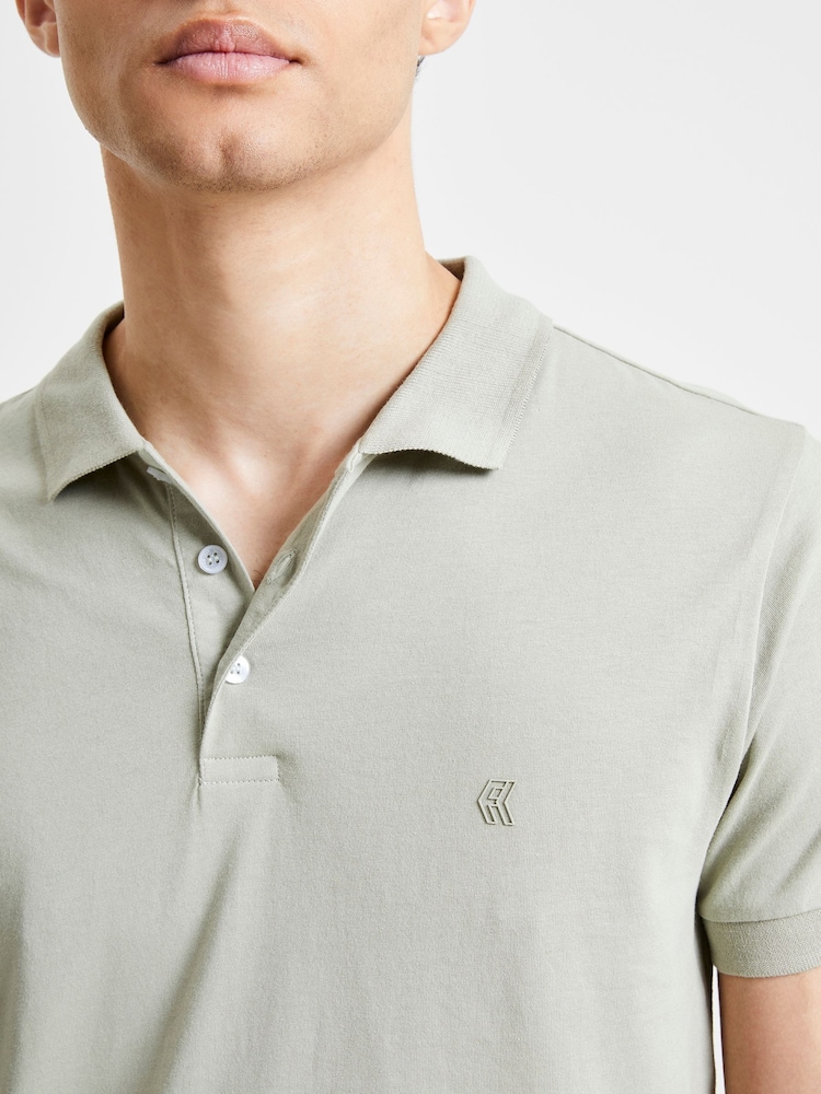 French Connection Green Signature 100% Cotton Polo Shirt - Image 4 of 4 French Connection Green Signature 100% Cotton Polo Shirt - Image 4 of 4