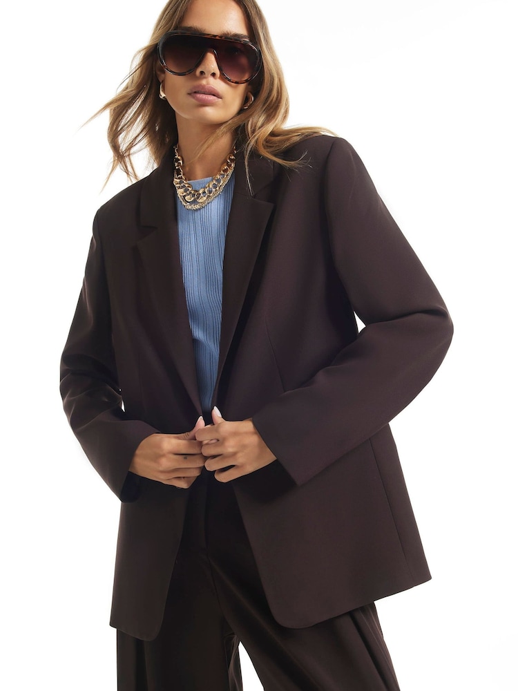 River Island Crepe Edge-to-Edge Blazer - Image 2 de 4