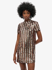 Superdry Sequin T-Shirt Mini Dress - Image 1 of 5