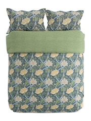 Morris & Co Blue Windrush Floral 180 Thread Count Percale Duvet Cover and Pillowcase Set - Image 6 of 6