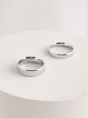 DCK Mens Silver Tone Rings 2 Pack - Image 1 of 6