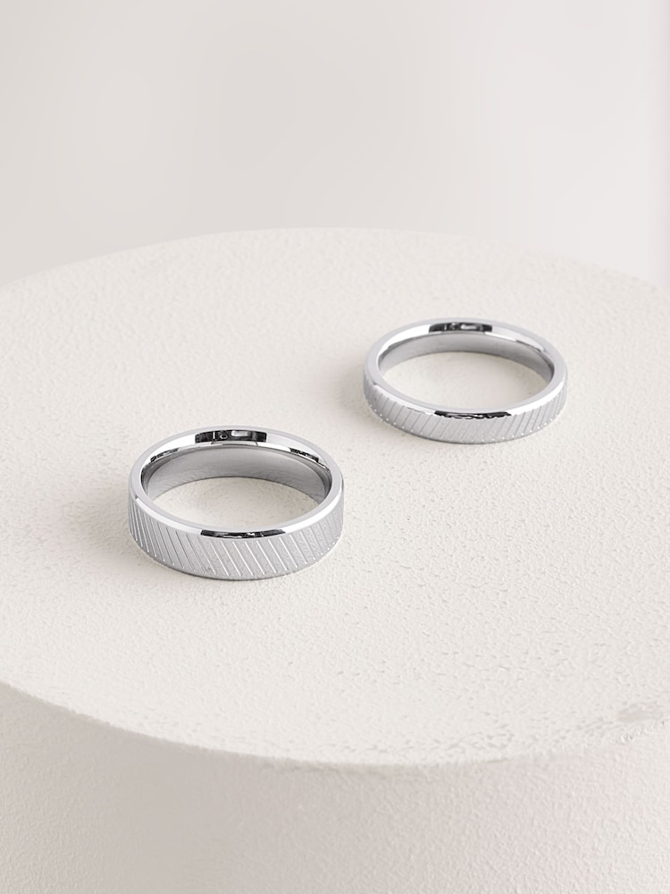 DCK Mens Silver Tone Rings 2 Pack - Image 1 of 6