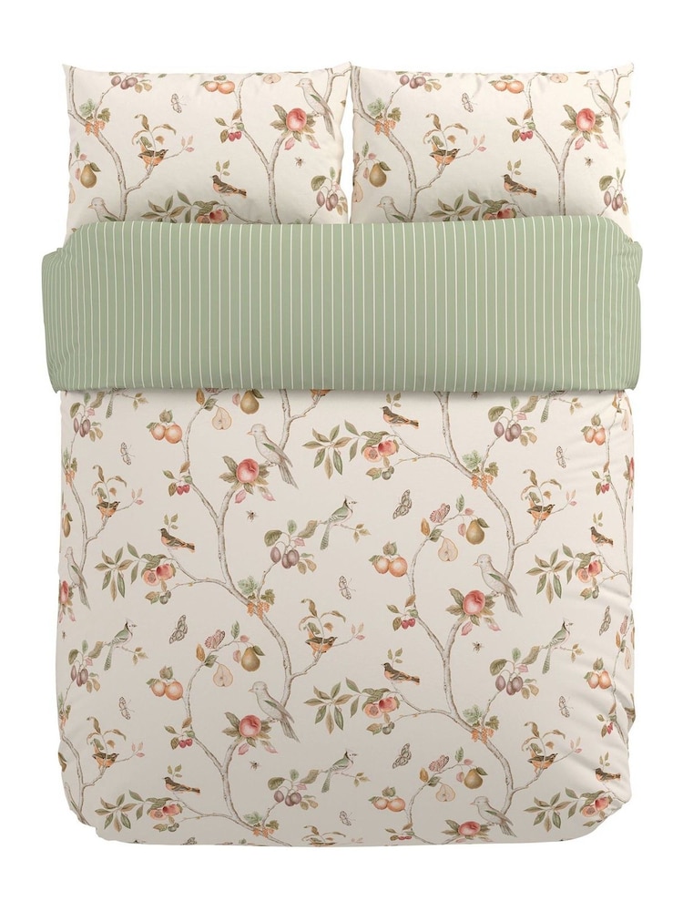 Sanderson Raspberry Ochre Fruit Avairy Floral Duvet Cover and Pillowcase Set - Image 3 of 3 Sanderson Raspberry Ochre Fruit Avairy Floral Duvet Cover and Pillowcase Set - Image 3 of 3