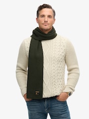 Superdry Olive Green Workwear Knitted Scarf - Image 2 of 3