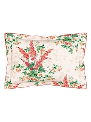 V&A Coral Larkspur Meadow Floral 180 Thread Count Percale Duvet Cover and Pillowcase Set - Image 3 of 5