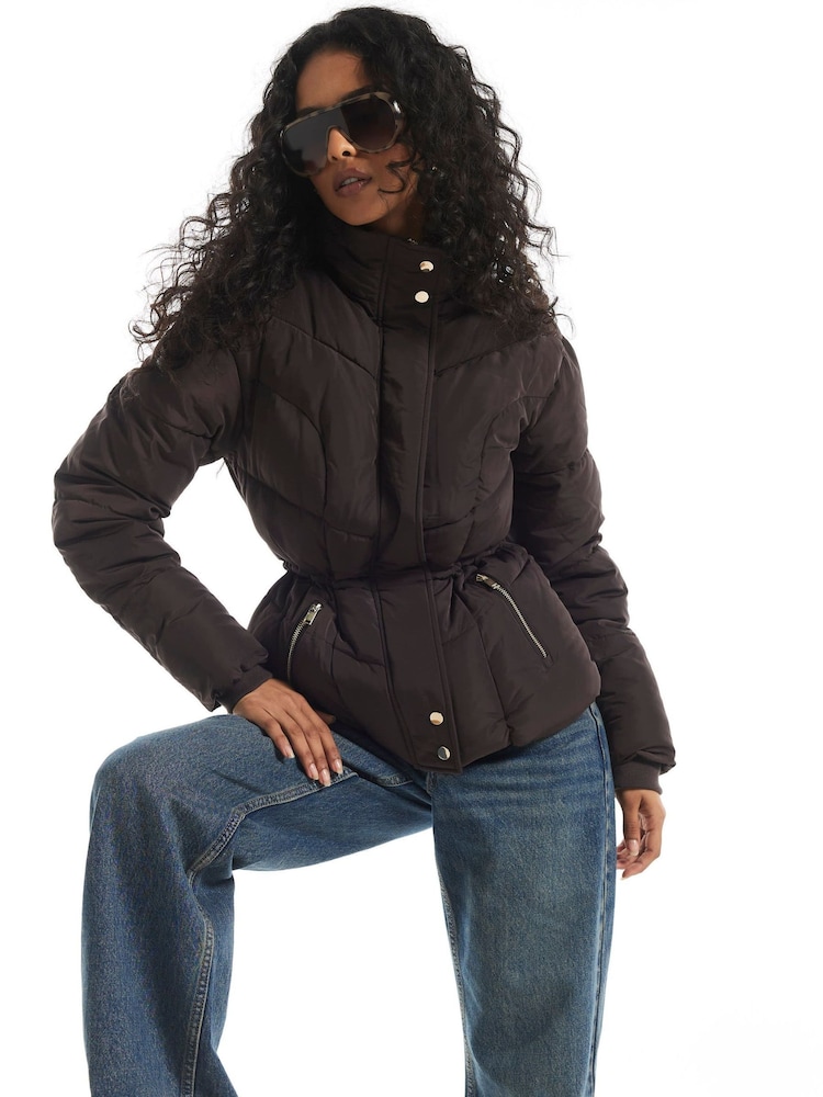River Island Cinched Waist Padded Jacket - Obraz 1 z 4 River Island Cinched Waist Padded Jacket - Obraz 1 z 4