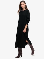Superdry Black Twist Slouch Midi Jumper Dress - Image 1 of 5