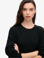 Superdry Black Twist Slouch Midi Jumper Dress - Image 3 of 5