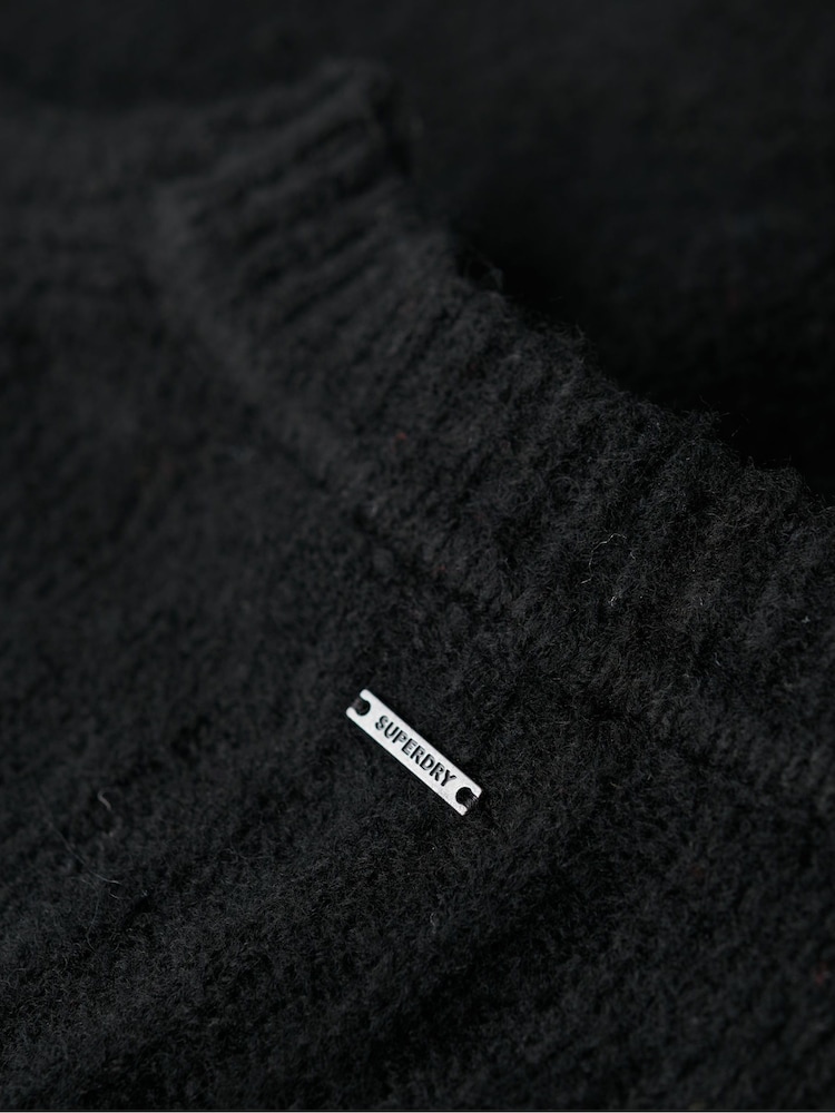 Superdry Black Twist Slouch Midi Jumper Dress - Image 5 of 5