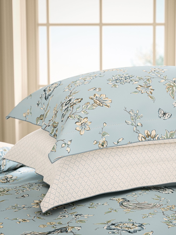 V&A Multi Birds Of Paradise Floral 180 Thread Count Percale Duvet Cover and Pillowcase Set - Image 5 of 5 V&A Multi Birds Of Paradise Floral 180 Thread Count Percale Duvet Cover and Pillowcase Set - Image 5 of 5