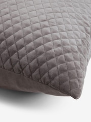 Charcoal Grey Velvet Quilted Hamilton 50 x 50 Cushion - Image 2 of 6