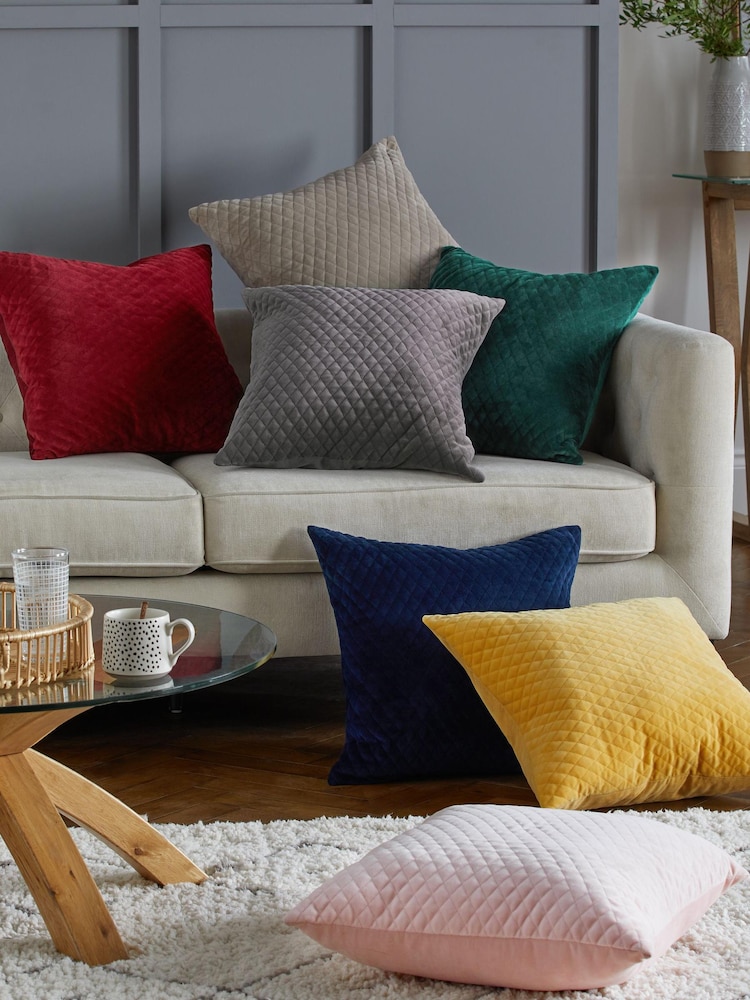 Velvet Quilted Hamilton Cushion - Image 3 of 6
