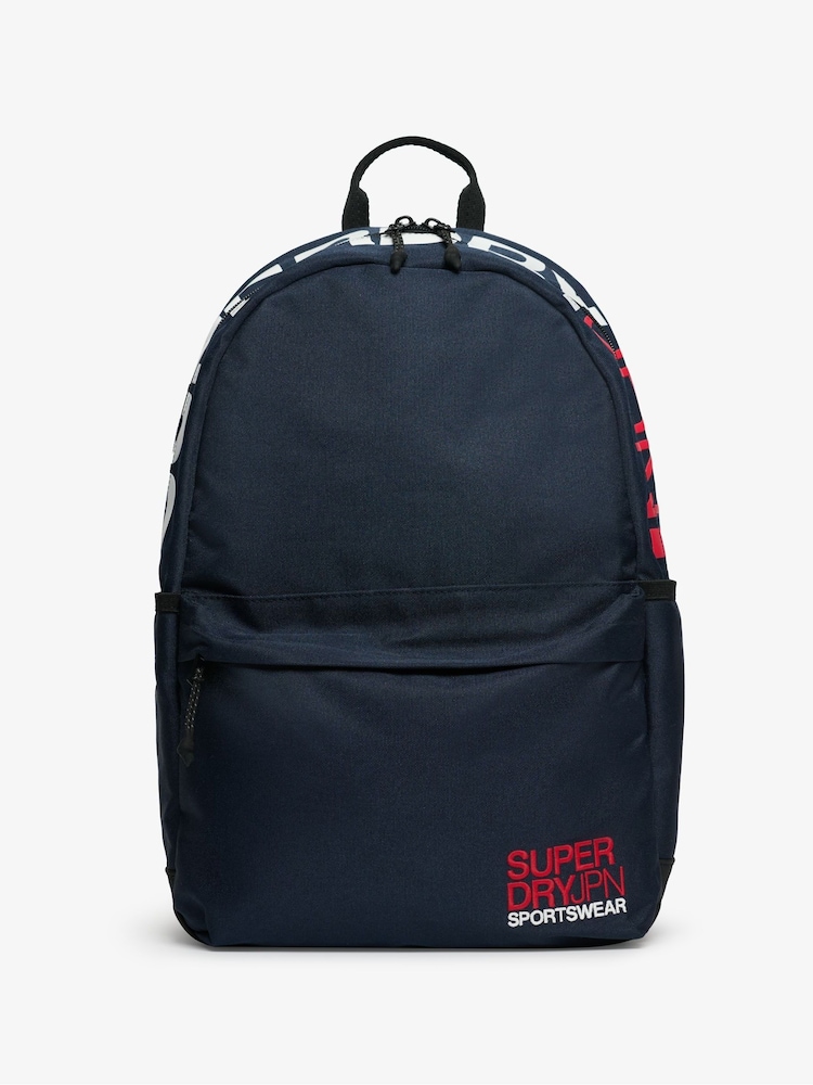 Superdry Rich Navy Logo Windyatcher Montana 100% Cotton Bag - Image 2 of 7