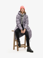 Superdry Sugar Coral Soft Rib Knit Winter Beanie 100% Cotton Hat - Image 3 of 3
