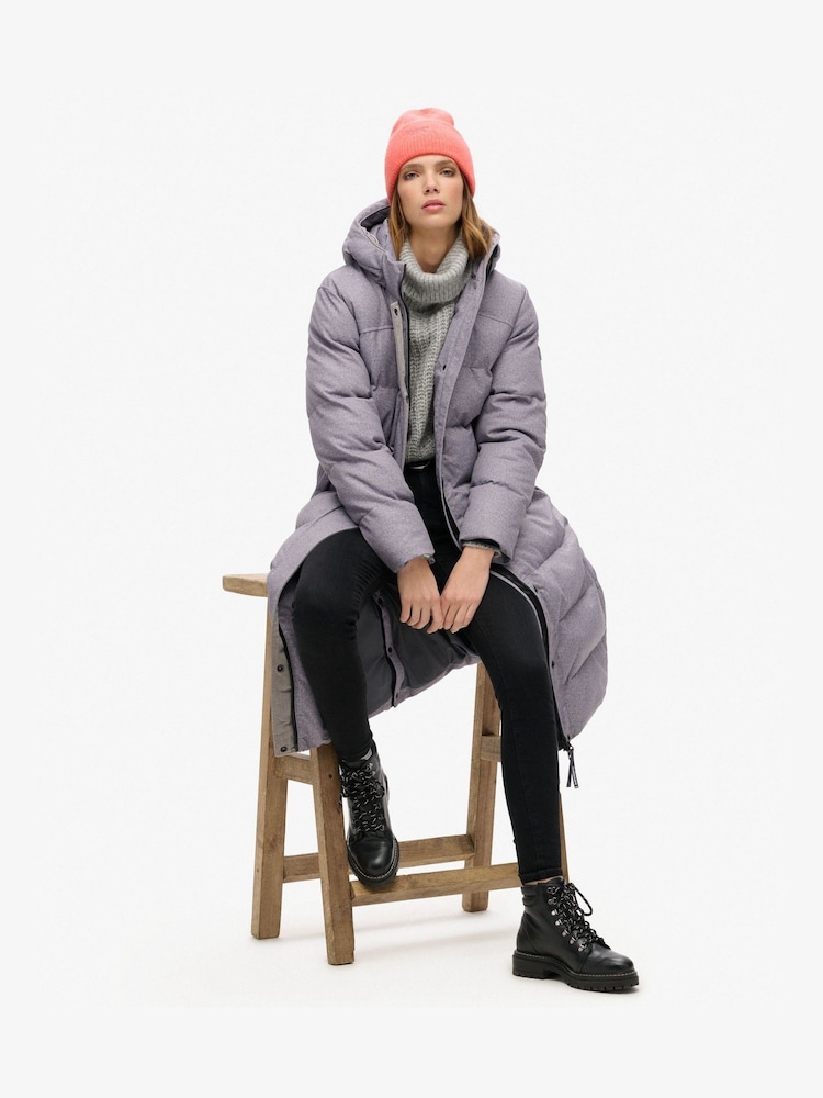 Superdry Sugar Coral Soft Rib Knit Winter Beanie 100% Cotton Hat - Image 3 of 3