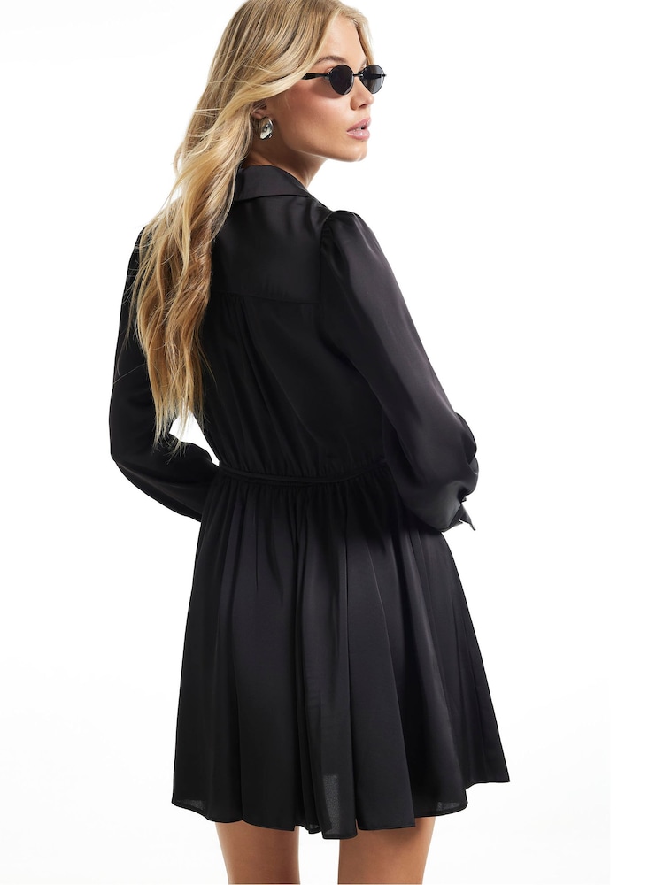 River Island Black Satin Mini Dress - Image 4 of 4