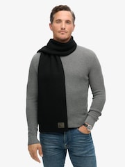Superdry Black Workwear Knitted Scarf - Image 1 of 3