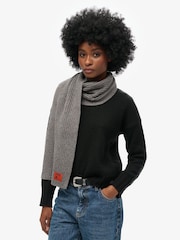 Superdry Rock Grey Nep Workwear Nep Knitted Scarf - Image 2 of 3