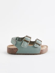 Mint Green Wide Fit (G) Double Buckle Cushioned Footbed Sandals - Image 2 of 5