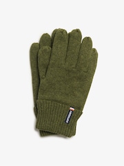 Superdry Deep Army Green Marl Essential Logo Knitted Gloves - Image 2 of 3