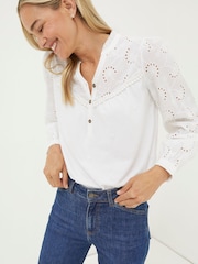 FatFace Cream Kerry Broderie Top - Image 1 of 1