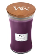 Woodwick Purple Large Hourglass Scented Candle with Crackle Wick Blackberry - Image 2 of 3