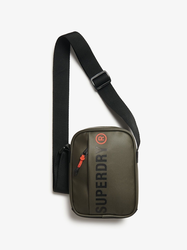 Superdry Olive Green 100% Cotton Tarp Cross-Body Bag - Image 1 of 4