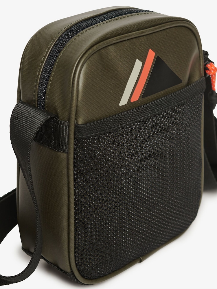 Superdry Olive Green 100% Cotton Tarp Cross-Body Bag - Image 3 of 4