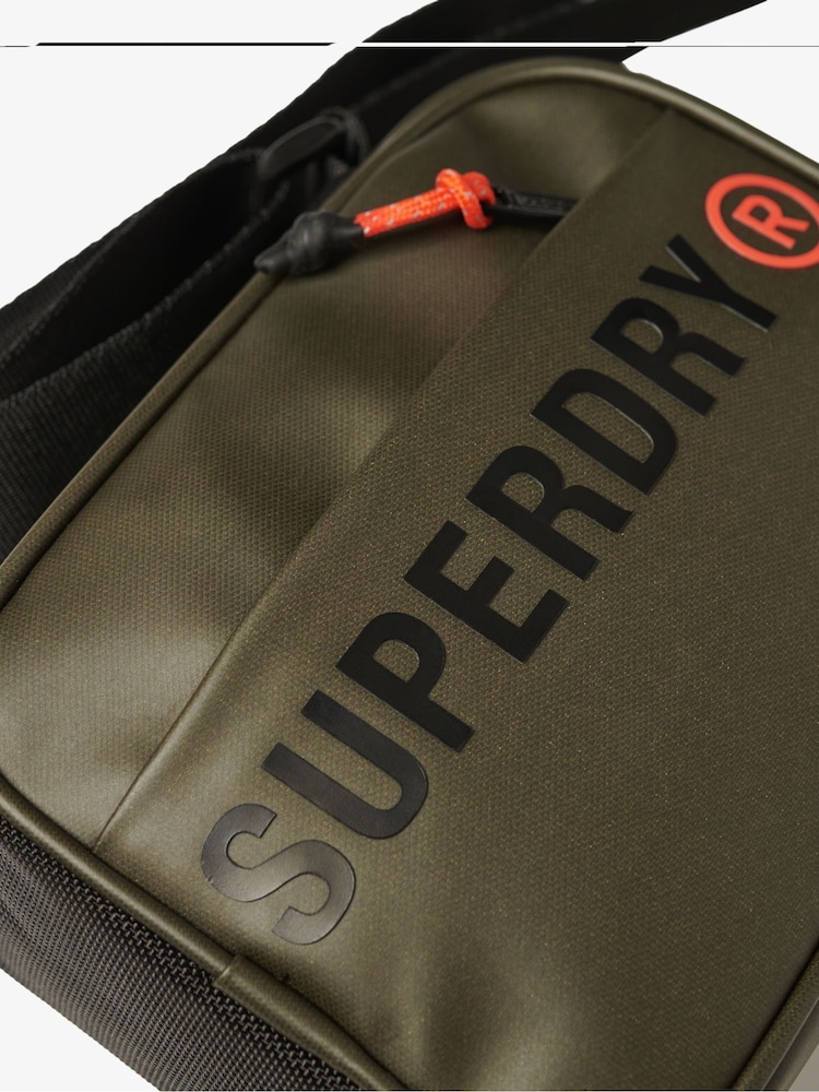 Superdry Olive Green 100% Cotton Tarp Cross-Body Bag - Image 4 of 4