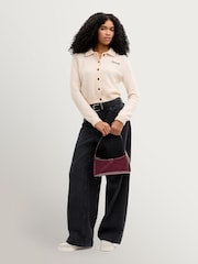 COACH Dark Cherry Glazed Leather Brooklyn Shoulder Bag 26 - Image 2 of 7