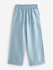 Blue Cheesecloth Wide Leg Trousers - Image 5 of 6