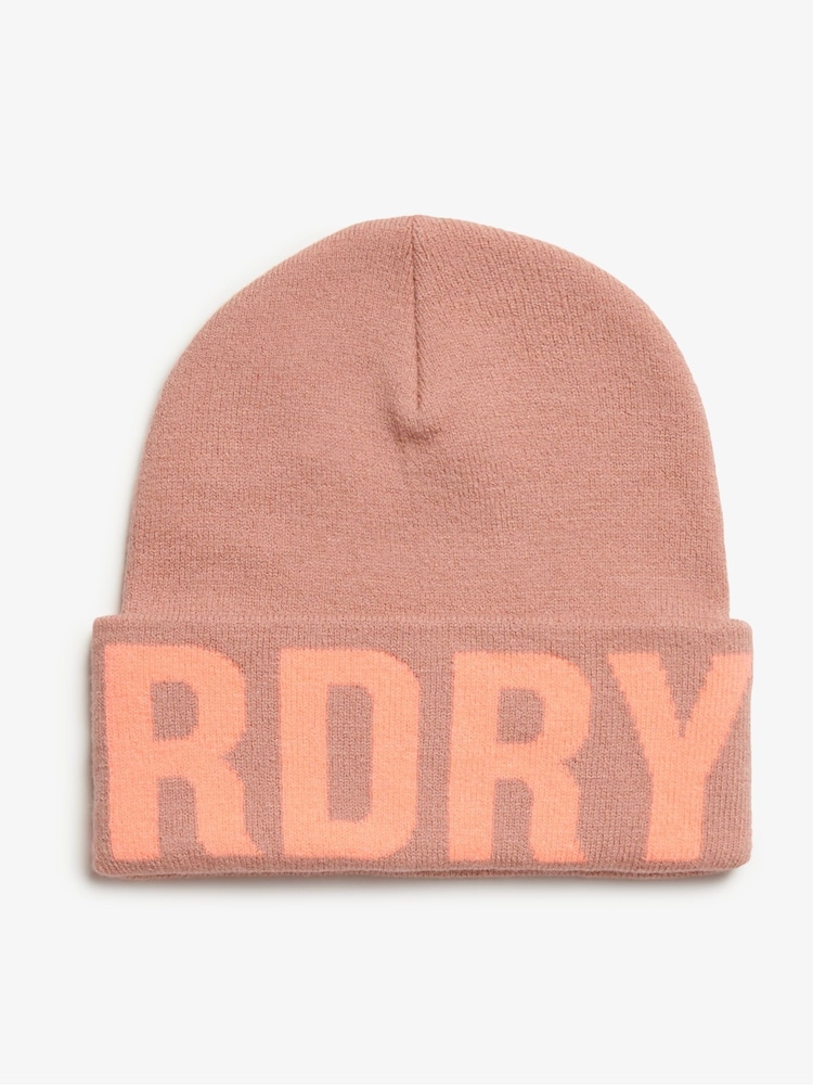 Superdry Ash Rose Branded Knitted Beanie Hat - Image 1 of 3