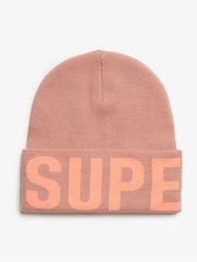 Superdry Ash Rose Branded Knitted Beanie Hat - Image 2 of 3