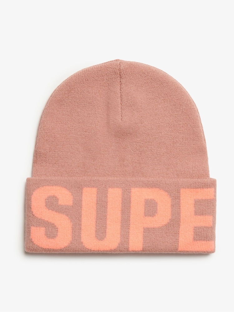 Superdry Ash Rose Branded Knitted Beanie Hat - Image 2 of 3