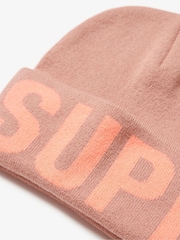 Superdry Ash Rose Branded Knitted Beanie Hat - Image 3 of 3