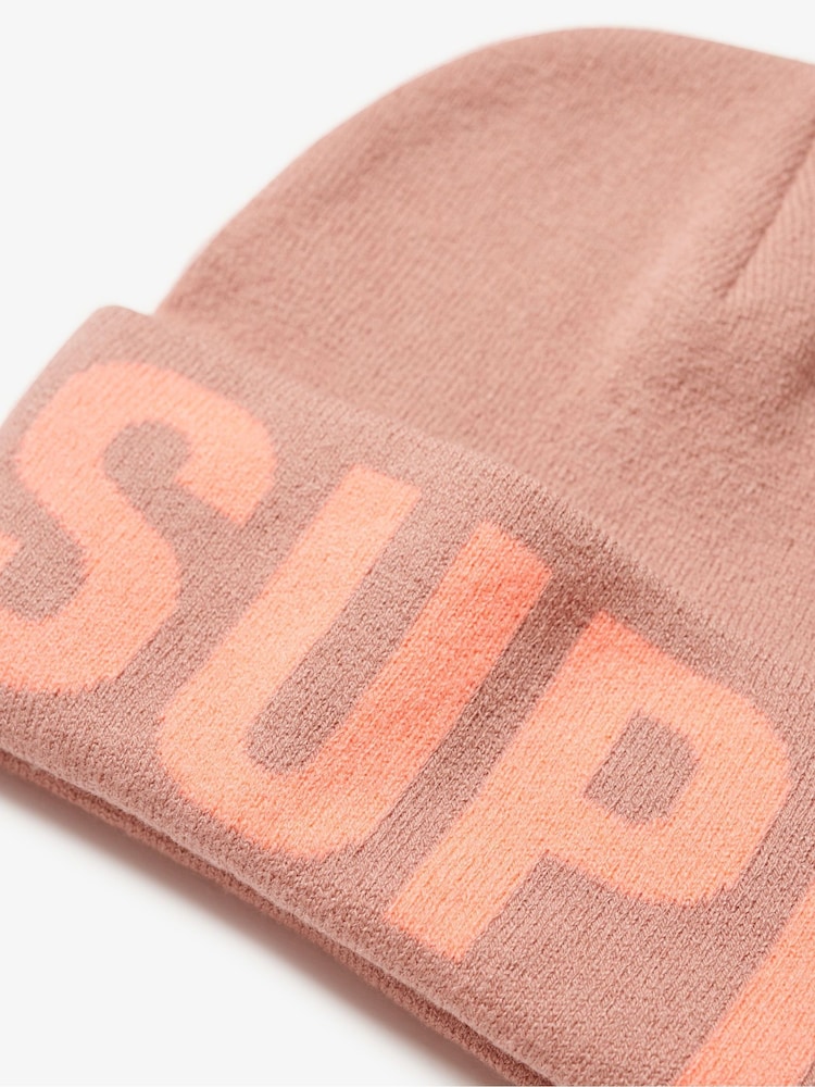 Superdry Ash Rose Branded Knitted Beanie Hat - Image 3 of 3