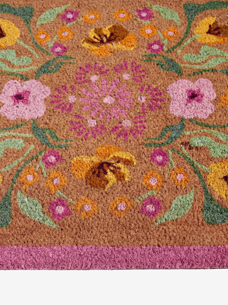 Pink Floral Border Doormat - Image 5 of 5 Pink Floral Border Doormat - Image 5 of 5