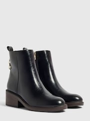 River Island Black Block Heeled Ankle Boots - Image 2 of 6