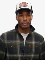 Superdry Blue 100% Cotton Mesh Trucker Cap - Image 1 of 3