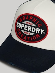 Superdry Blue 100% Cotton Mesh Trucker Cap - Image 2 of 3