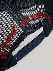 Superdry Blue 100% Cotton Mesh Trucker Cap - Image 3 of 3