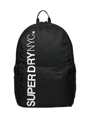 Superdry Black 100% Cotton NYC Montana Backpack - Image 1 of 6