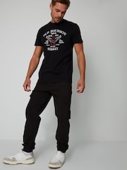 Threadbare Black Joggers Style Cargo Trousers with Stretch - Image 3 of 4