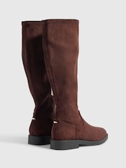 River Island Brown Faux Suede Knee High Boots - Image 4 of 7