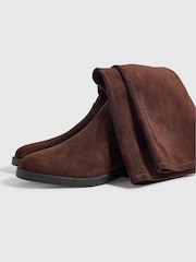 River Island Brown Faux Suede Knee High Boots - Image 6 of 7