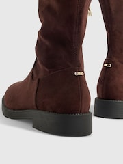 River Island Brown Faux Suede Knee High Boots - Image 7 of 7